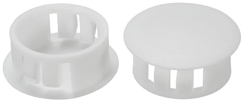 PATIKIL Hole Plugs Plastic, 50 Pcs 19mm(3/4) Screw Bumper Hole Plug Flush Snap Type Round Hole Cover Caps for Round Holes Cabinet Furniture Kitchen, White