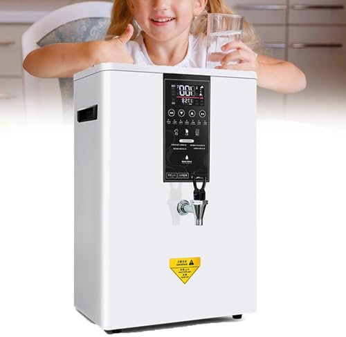 FJYAWEN Dispensador De Agua Caliente Instantáneo con Pantalla LCD Y Filtro Comercial, Hervidor De Agua Automático Montado En La Pared con Pico para Café, Hogar Y Oficina,White-50L