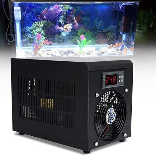 YANDDEA 16 GAL Acuario Water Chiller, Enfriador de Agua de 60 L con Bomba y Manguera, sistem de refrigeración silencioso para la hidroponía de gambas de Pescado,Cooling&Heating