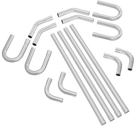 VEVOR Kit de Tuyau d'Échappement Universel 16PCs, Ensemble d'Échappement en Acier Galvanisé, avec Joint à Ajustage Glissant, pour Système d'Échappement, Garage, Atelier, Réparation Auto, Magasin 4S