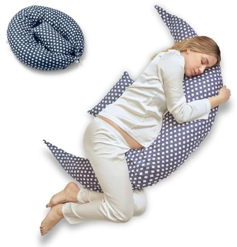 Nuvita 7200 DreamWizard Memory 3D – Cuscino Gravidanza e Allattamento Ergonomico, 3D Mesh Traspirante, Certificazione OEKO-TEX, Fodera Sfoderabile e Lavabile - Blue