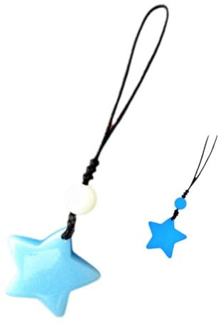 Leuchtet im Dunkeln, Stern-Anhänger, Handykette, leuchtender Stern, Schlüsselanhänger, zum Aufhängen, schönes Handy-Armband, Seil-Dekoration, 1 x Tasche