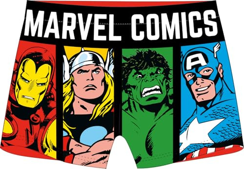 Marvel Avengers badshorts för pojkar baddräkt simbyxor badbyxor snabbtorkande andas 104/110 116/122 128/134 (DE/NL/SE/PL, numerisk, 128, 134, regulär, flerfärgad)