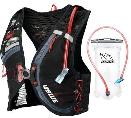 USWE Rush 8L Fahrrad Hydration Weste Verstellbare Brustgurte Trinkweste für Laufen 2.0L Trinkblase Mountainbike Kies Radfahren mit