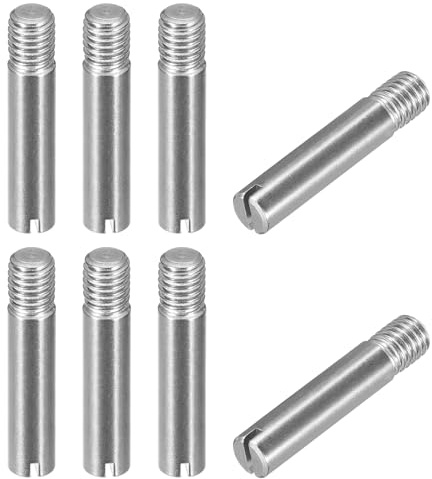 QUARKZMAN 8 Stück M8 x 40mm geschlitzt männlich gerade Gewindestifte, Spannstift Sortiment Zylindrischer Stift aus 304 Edelstahl, Gewindedübel für Möbel Schränke Vitrine Kleiderschrank
