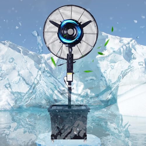 Ventilateurs sur pied, brumisateurs de terrasse, ventilateurs de refroidissement sur pied extérieurs, 3 vitesses, oscillation à 120°, réservoir de 46 L, remplissage d'eau automatique, pour t