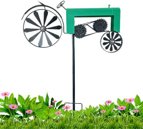 Garden Spinners - Wind Spinner | Tractor Pinwheel Windmill for Lawn Pinwheels paRrty Decoration Windmills for Garden Balcony Patio Yard Outdoor Lawn Decor Rotating Metal Yard Art Porch