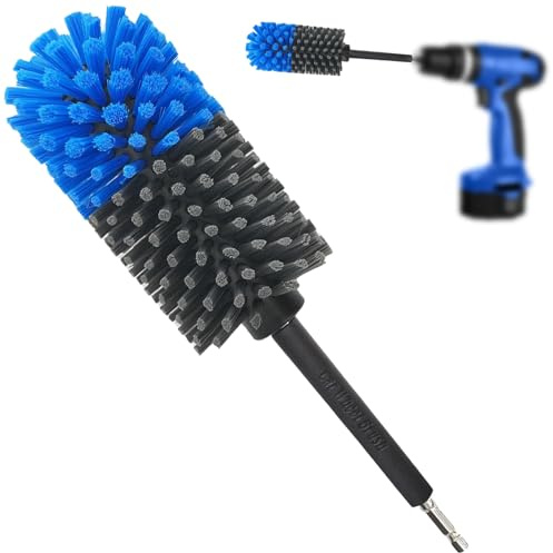 Kasauber Soft Drill Wheel Cleaner Brush (Fast & Effortless Cleaning), Gentle Scratch Free Car Wheel Cleaning Brush Tool Kit for Auto, Motorcycle, Wheel, Barrel, Tire, Rims, Engines, Exhaust