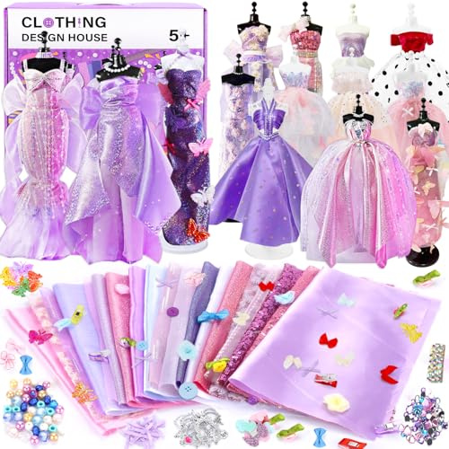 BBWELL Modedesign Mädchen Bastelset,1200+Stücke Bastelset Kinder Kreativität-DIY-Kunst-und Bastelsets,Kreativität DIY Kunst Bastelsets für Kinder Mädchen Fashion Designer,Geschenke Mädchens 6+Jahre