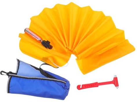 BESTonZON 3-teiliger aufblasbarer Rettungsring: Rettungsring mit schwimmendem Wasser-Rettungsseil und Fensterbrecher-Ringboje für Boote