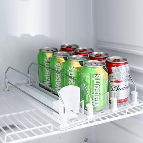 Organizzatore Automatico per Frigorifero, distributore Automatico di lattine, 31 x 25 cm, ripiano Regolabile per Frigorifero a Tre Livelli, Accessori per Frigorifero, portabottiglie frigo