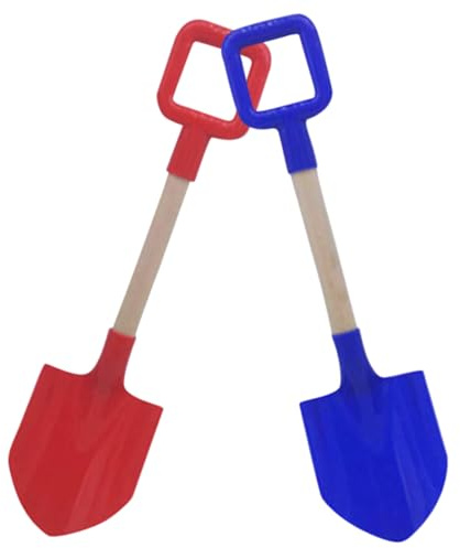 Peosaard Palas de Arena de plástico, Pala de Arena para niños, Mango de Madera, Pala de Playa, jardín de plástico para niños, Juguete de Playa, 2 Piezas de 4 x 16 Pulgadas, Palas