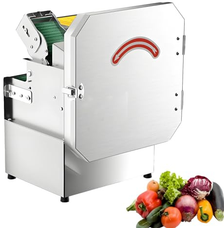 AiODiO Coupe-légumes électrique 200 W, trancheuse à oignons Verts Professionnelle, épaisseur réglable de 1,5 à 35 mm, capacité de 150 kg/h, 700 TR/Min, Ouverture d'alimentation de 7 cm 110V
