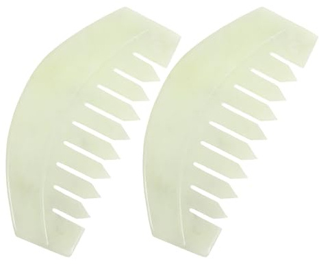Ciieeo Masajeador de Jade Función de Cuidado de Meridianos Diseño Elegante y Peine 2piezas para Masaje Manual y Relajación Cuero Cabelludo