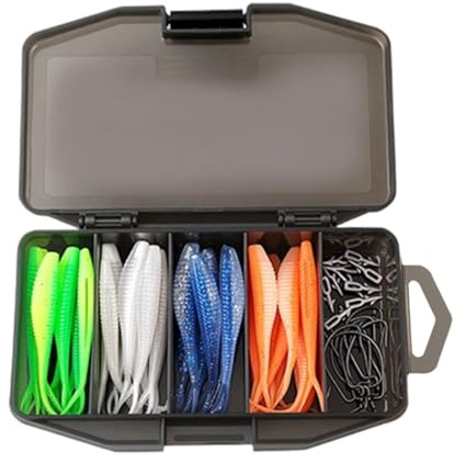 Weiche Angelköder, realistisch, mit Haken | Flossenschwanz zum Angeln im Meer, Fluss und See, ideal für Barsch, Forelle, Barsch, Barsch u