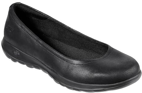 Skechers Damen Go Walk Lite-Gem Geschlossene Ballerinas, Schwarz (Black Textile/Trim Bbk), 39 EU