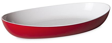 Lorren Home Trends M1515RR Schüssel 27,9 x 16,5 cm, ovale rote Schale, Kunststoff