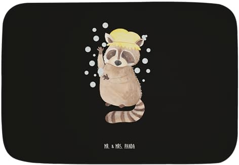 Mr. & Mrs. Panda Duschvorleger Waschbär - Geschenk, Plan, Badvorleger, Tiere, lustige Sprüche, Gute Laune, Tiermotive, Fröhlich, Duschmatte,
