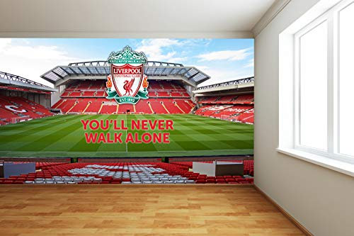 Beautiful Game Liverpool Football Club Anfield Main Stand Image (YNWA) FULL WALL MURAL - Liverpool Anfield Stadium Wall Sticker Official (2m Height x 2m Width)