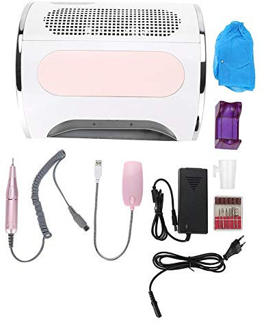 Herramienta multifuncional 3 en 1 para arte de uñas, lámpara de uñas inteligente con temporizador, secador de uñas, aspiradora eléctrica, lima de uñas, manicura, rosa (rosa)