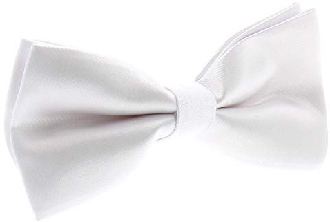 SHIPITNOW Herrfluga – 30 färger – herrfluga bröllop, fest – satintyg, enfärgad – förbunden, Vit