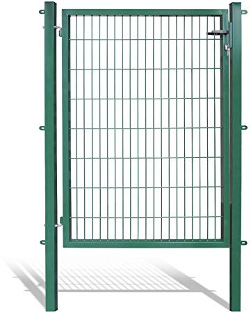 Koll Living Gartentore für Stabmattenzaun mit 120 cm Breite - Farbe und Höhe wählbar - inkl. Pfosten und Befestigungsmaterial (H 160 x B 120 cm, grün)