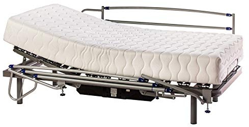 ekamia - ERIS Cama Articulada Eléctrica Eris con Colchón Luka y Barandillas - 105cm x 200cm, Mando con Cable