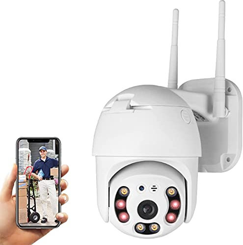 VIDOELETTRONICA® PTZ Telecamera di Sorveglianza Videocamere WIFI Esterno, 1080P IP Cam Senza Fili 355° /90°, 40M Visione Notturna, Audio a 2 Vie, Motion Detection, Messaggio Push