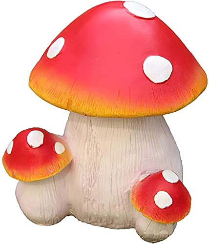 YTOOZ Outdoor-Statue, Gartenskulptur, 3 Kopf, Pilz-Gartenstatuen, Miniatur-Harz-Pilz-Skulptur, Outdoor-Garten, Heimdekoration, Geschenk