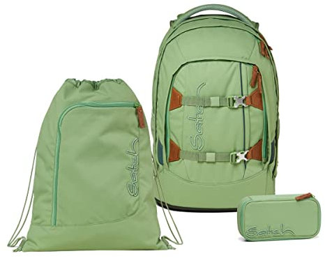 Satch Pack Schulrucksack Set 3tlg. mit Schlamperbox und Sportbeutel (Nordic Jade Green)