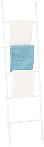 IDIMEX Toallero Castel con 5 barras en color blanco, escalera de metal simple, toallero de diseño moderno