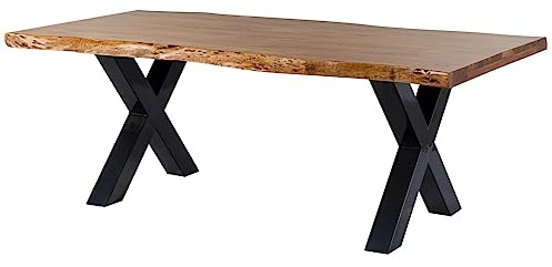 MASSIVMOEBEL24.DE Esstisch Akazie Natur lackiert Freeform | 200x100x77 cm (BxTxH)85kgModernzerlegtvollmassivMASSIVMOEBEL24.DE