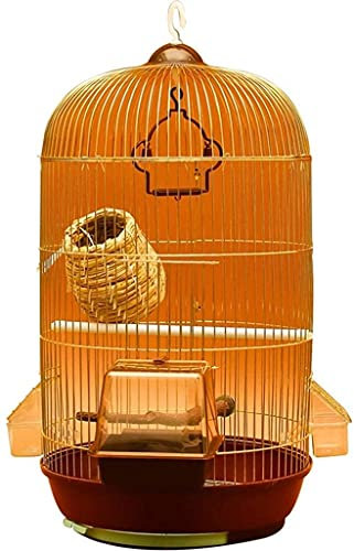 Vogelkäfig Reise Papageienkäfig, Geschenk für Vogelliebhaber Kanarienkäfige mit Trennwänden, Papageienkäfige für große Vögel (Gold a)