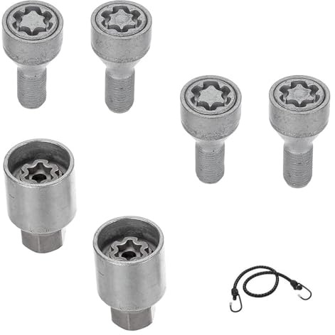 Compatible avec Peugeot 308, Bipper, Partner, 508, 3008, 5008, 208, 2008, e-208, e-2008, 308 2021 dal 2003 in Poi BE8/E BOULONS DE Roue ANTIVOL avec Jante en Alliage ÉCROU ANTIVOL DE Voiture