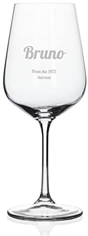 Wanapix | Copa de Vino Personalizada | Copa de Cristal Grabada para Vino con el Nombre o Texto que quieras | Copa de Cristal | Solo Texto
