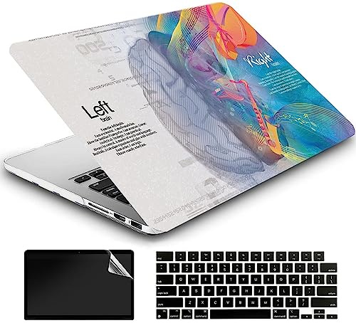 AMCJJ Kompatibel mit MacBook Air M1 Hülle 13 Zoll 2022 2021 2020 A2337/A2179 mit Retina,Schutzhülle Cover & EU Tastaturschutz & Displayschutz,Linkes Rechtes Gehirn 5