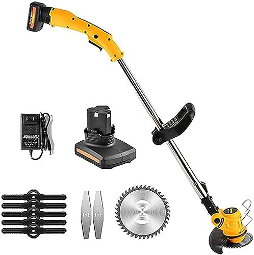 BebeXi push along lawn mower manual mower Electric Lawn Mower, Home Lithium Battery Lawn Mower, Weeder Multifunctional Lawn Trimmer for Garden Cleaning