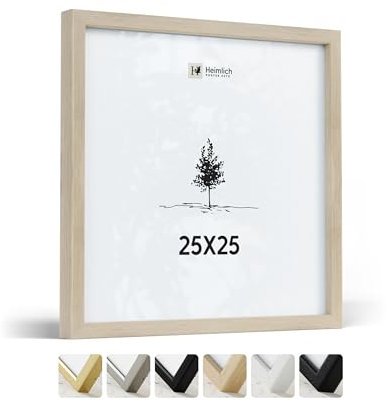 Heimlich® - Cornice - 25x25 cm, Legno di quercia - Piccola cornice quadrata con copertura in foglio di plastica - Solo esposizione da parete