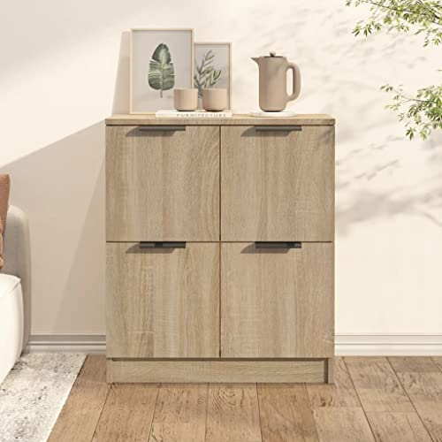 CKioict Vitrinenschrank Mehrzweckschrank Sideboard Wohnzimmer Sideboard Sonoma-Eiche 60x30x70 cm Holzwerkstoff für Wohnzimmer, Schlafzimmer, Flur