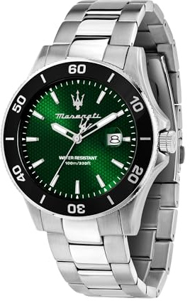 Maserati Herrenuhr, Uhrzeit, Datum, Analog, Stahlarmband, Competizione Kollektion – R8853100038