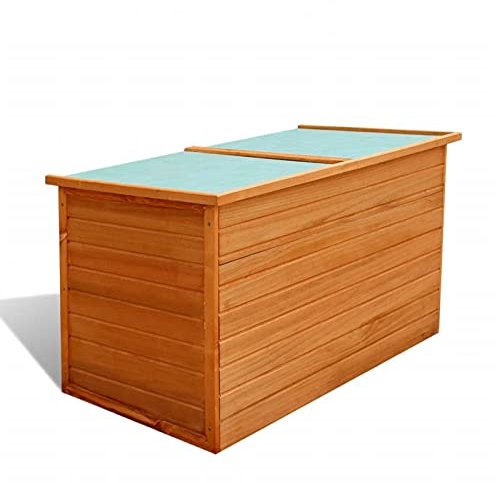 ShCuShan Garten-Aufbewahrungsbox Gartenbox Wasserdicht Box FüR Gartenauflagen Garten Aufbewahrungsbox Casaria Auflagenbox 126x72x72 cm Holz