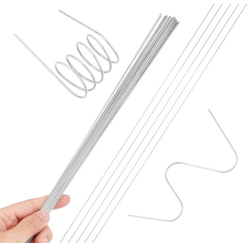 UNICRAFTALE 50 pieza 40 cm 304 alambre de Resorte de Acero Inoxidable Calibre 24 0.8 mm Alambre de Resorte Recto Alambre Recto de Acero Inoxidable Duro Alambre de Elasticidad para Bricolaje Brochetas