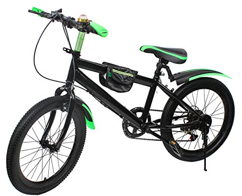 Wiyuer Kinderfahrrad 20-Zoll HöHenverstellbar Mountainbike Fahrrad Kohlenstoffstahl mit Kompass Fahrradklingeln Jungenfahrrad Mädchenfahrrad (Grün)