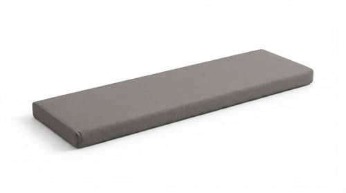 Foam & Upholstery Warehouse OUTDOOR 2 3 4 SEATER BENCH CUSHION WATER RESISTANT FABRIC GARDEN SEAT PADS (Grey, 120cm x 60cm x 6 cm thick)