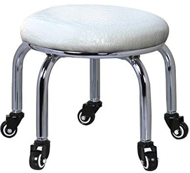 Universal-Rollhocker,mobiler runder Boden,stehende Rollstühle,rückenfreier Sitz,schwarz,weiß,braun,rot,31 x 29 cm,für Erwachsene und Kinder (Farbe: B)