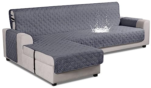 VANSOFY Upgraded Sectional Couch Covers 100% Waterproof L Shaped Sofa Slipcover Reversible Chaise Lounge Cover for Sectional Sofa Furniture Protector Cover for Pets Dog Cat(Large, Dark Gray)