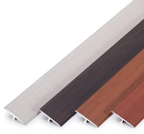 Aluminium-T-Übergangprofil, Metall Bodenübergangsstreifen Schwellennaht-Abdeckleiste, Laminat Fußboden Spalt Verbindungs Abdeckleisten Für Teppich Boden(Red,W4CM*L90CM)