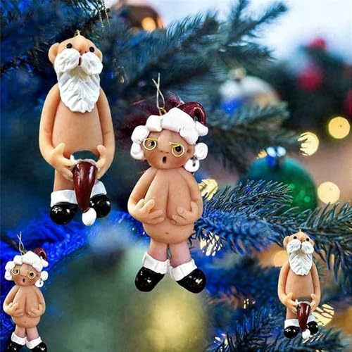 Decoración navideña Papá Noel traviesa - Divertido gadget de decoración de Navidad secreto para el árbol de Navidad y la fiesta en casa