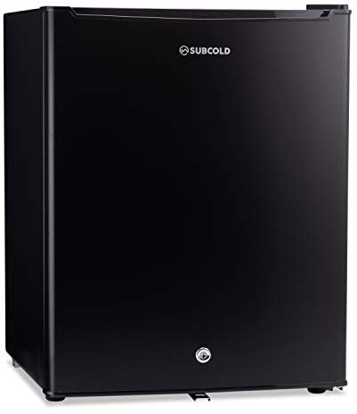 Subcold Eco75 Mini Fridge Black | Table-Top Model | Counter-Top Fridge | Solid Door with Chiller Box | Lock & Key | Energy Efficient (74L, Black)