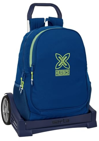 Safta MUNICH NORTH - Mochila Escolar, Espalda Ergonómica, con Carro Evolution, Ideal para Niños de Diferentes Edades, Cómoda y Versátil, Calidad y Resistencia, 32x16x44 cm